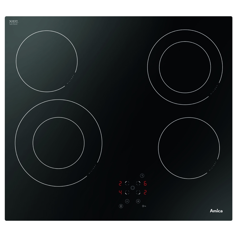 amica ach6449fr 60cm 4 zone ceramic hob