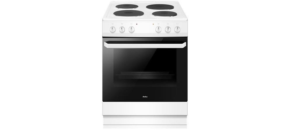 afs1630wh 60cm freestanding cooker single cavity with electric hob