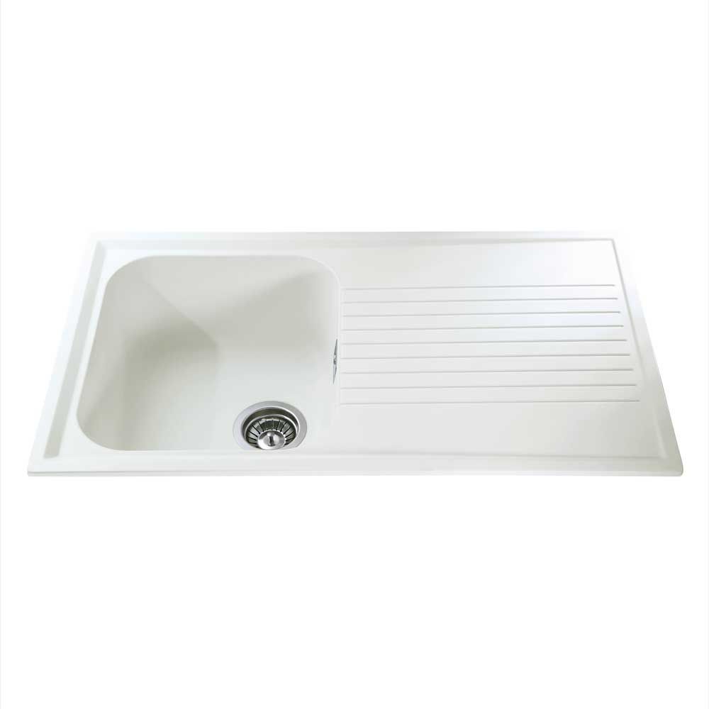 CDA AS1 Asterite Sink Single Bowl in Ivory or White