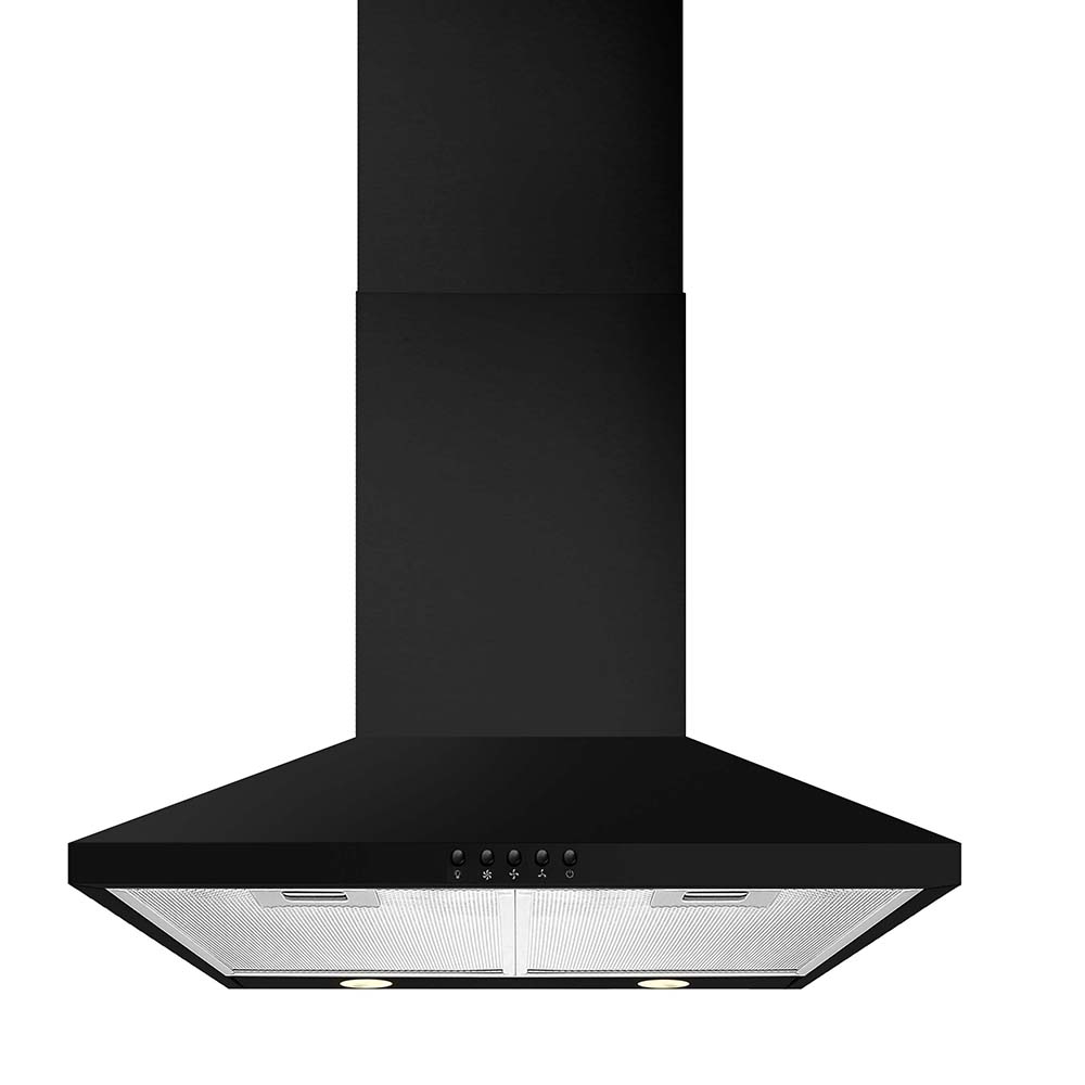 cda ech63bl 60cm chimney cooker hood in black