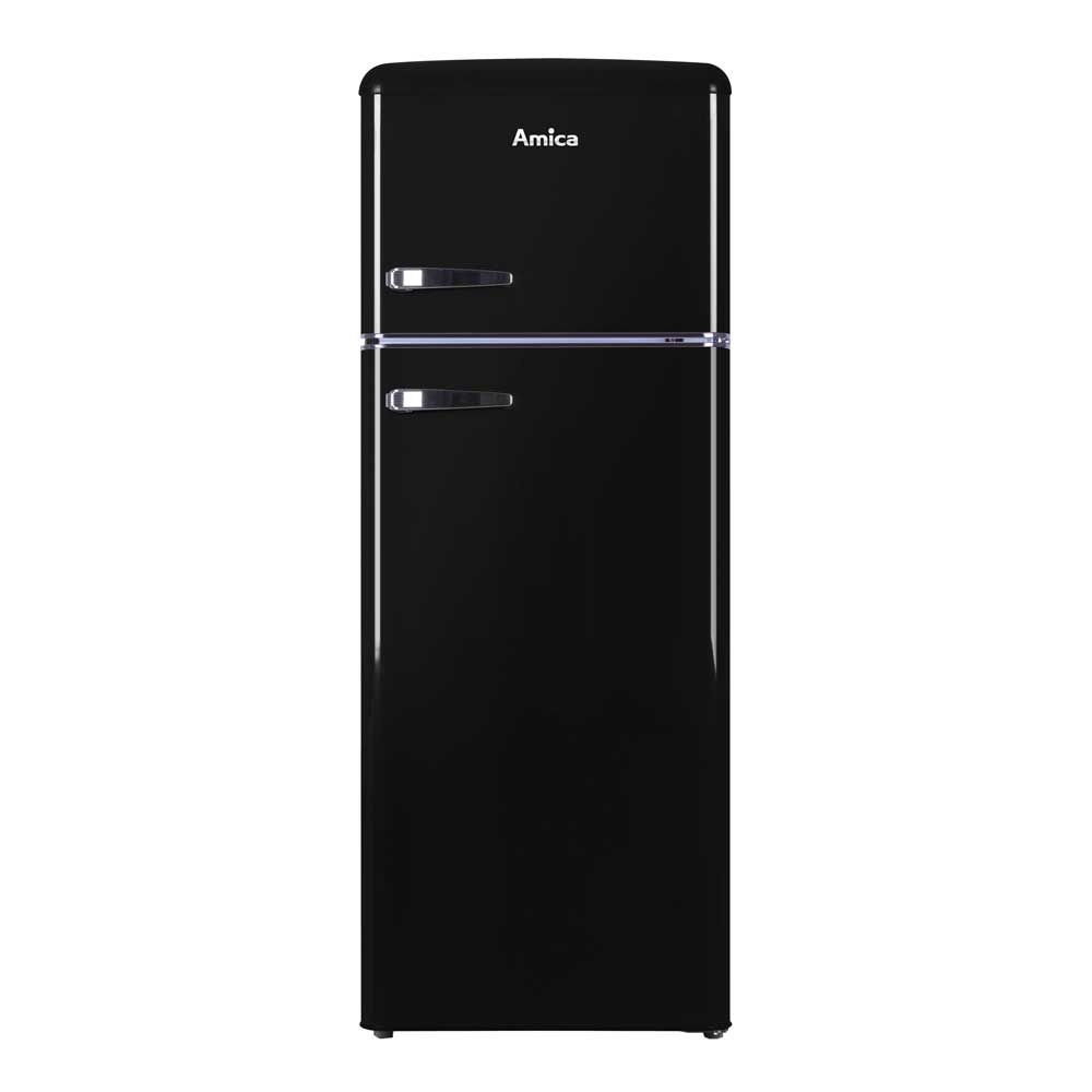 amica fdr2213b 55cm fridge freezer in black