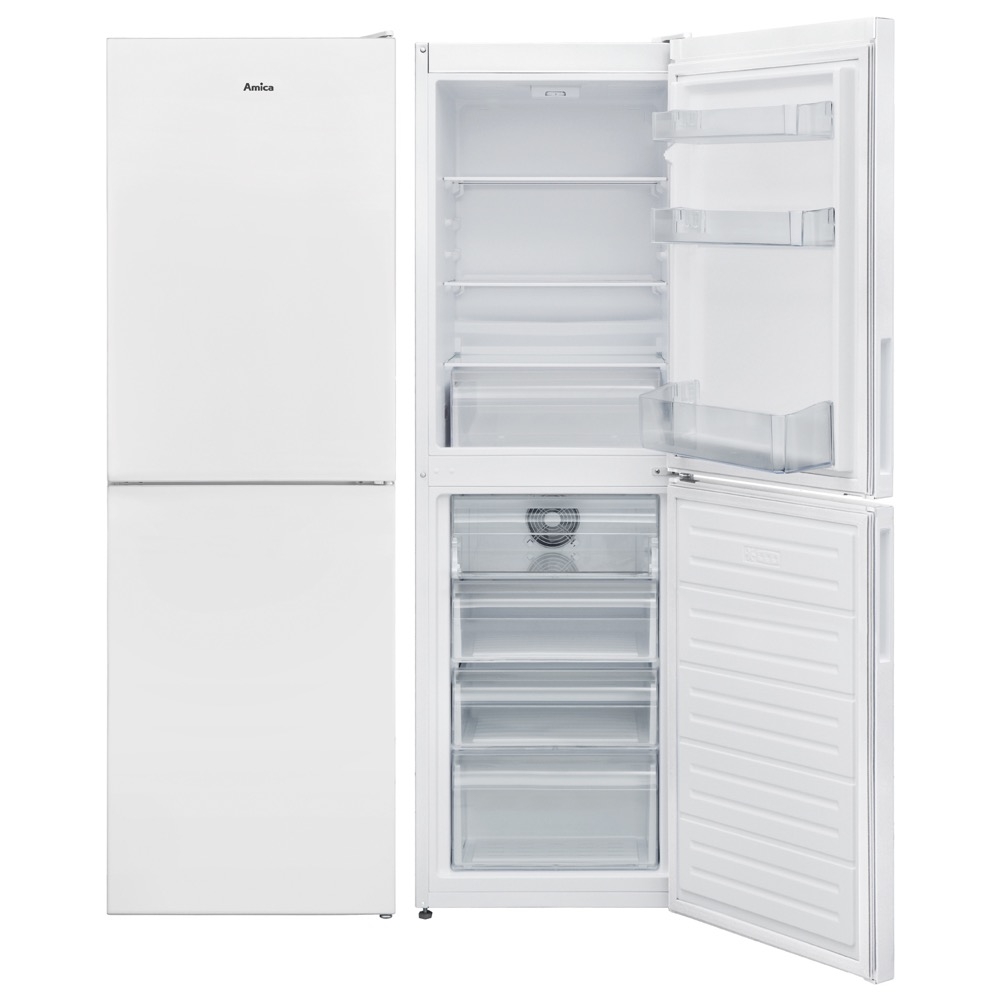 amica fk2623f 55cm wide 166cm high frost free fridge freezer in white