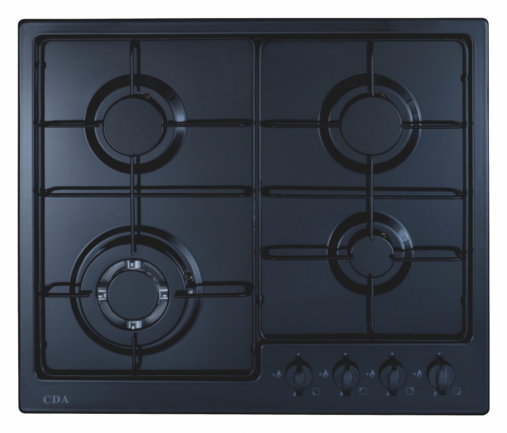 cda hg6251bl 60cm gas hob in black