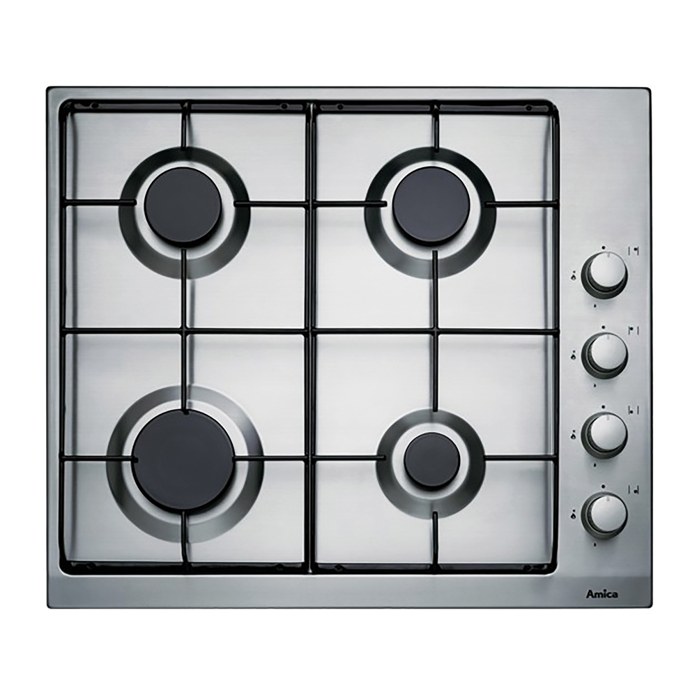 amica pgx6610 60cm gas hob in stainless steel