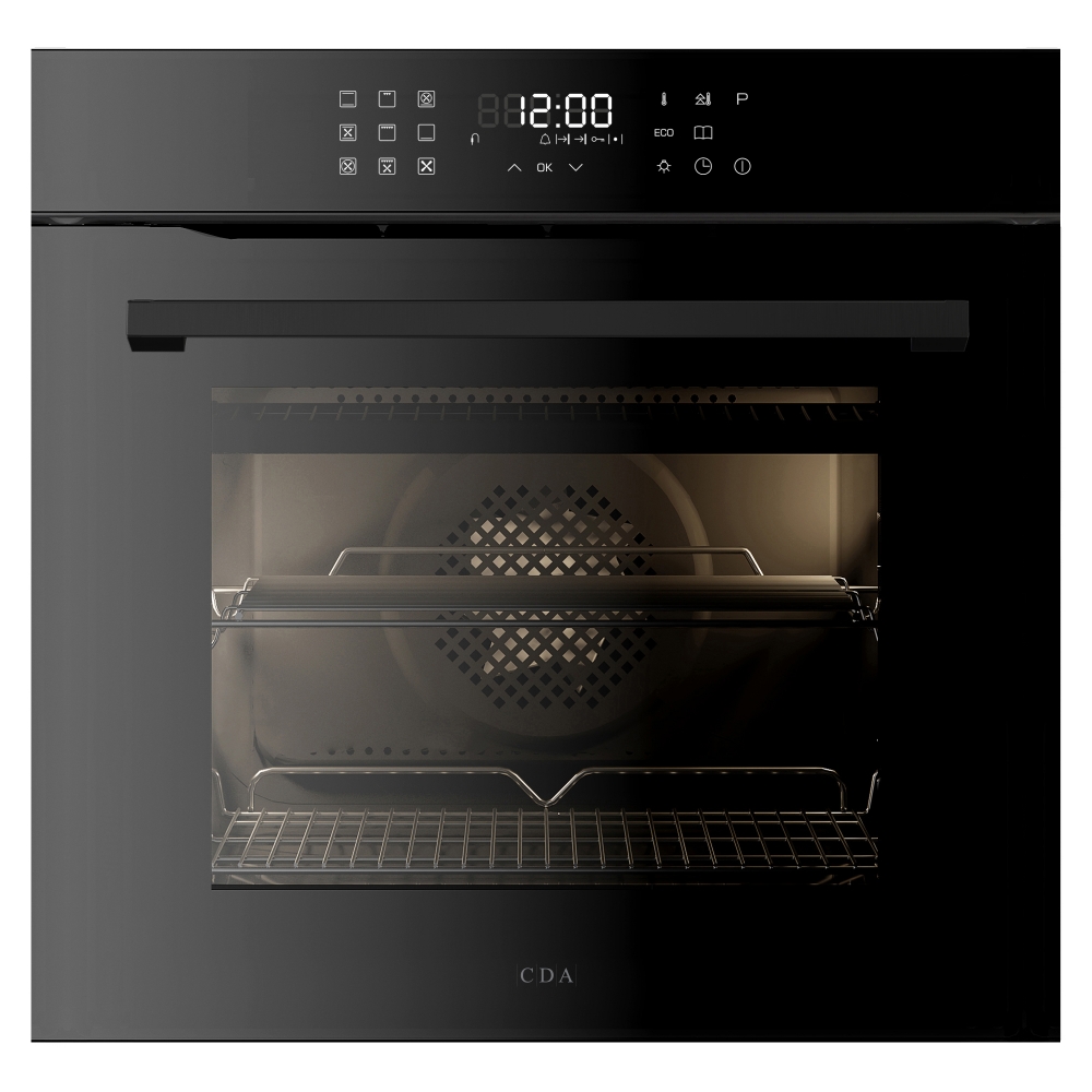 cda sl550bl single multifunction pyrolytic oven in black