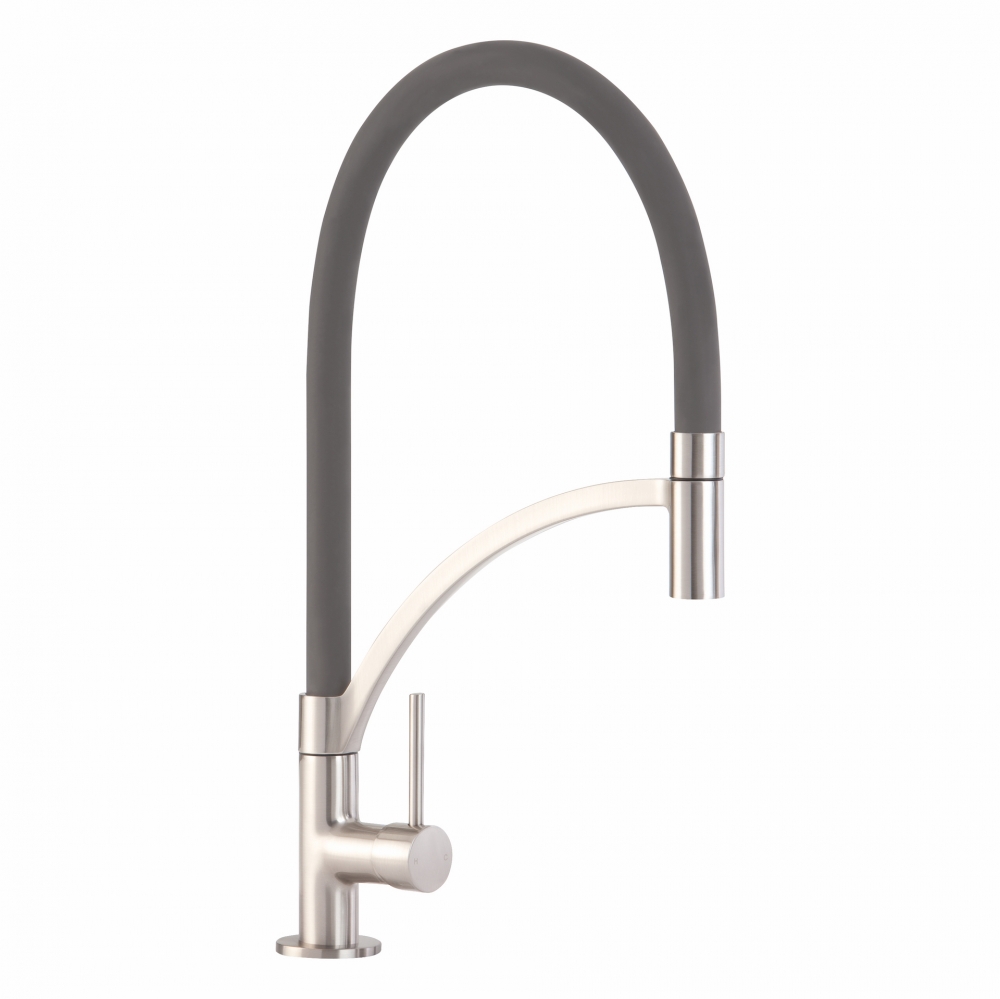 cda tv14 single lever tap with pull-out spout in grey