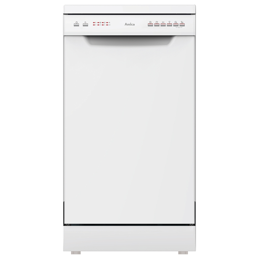 amica zwm496 45cm freestanding dishwasher in white a++ rating