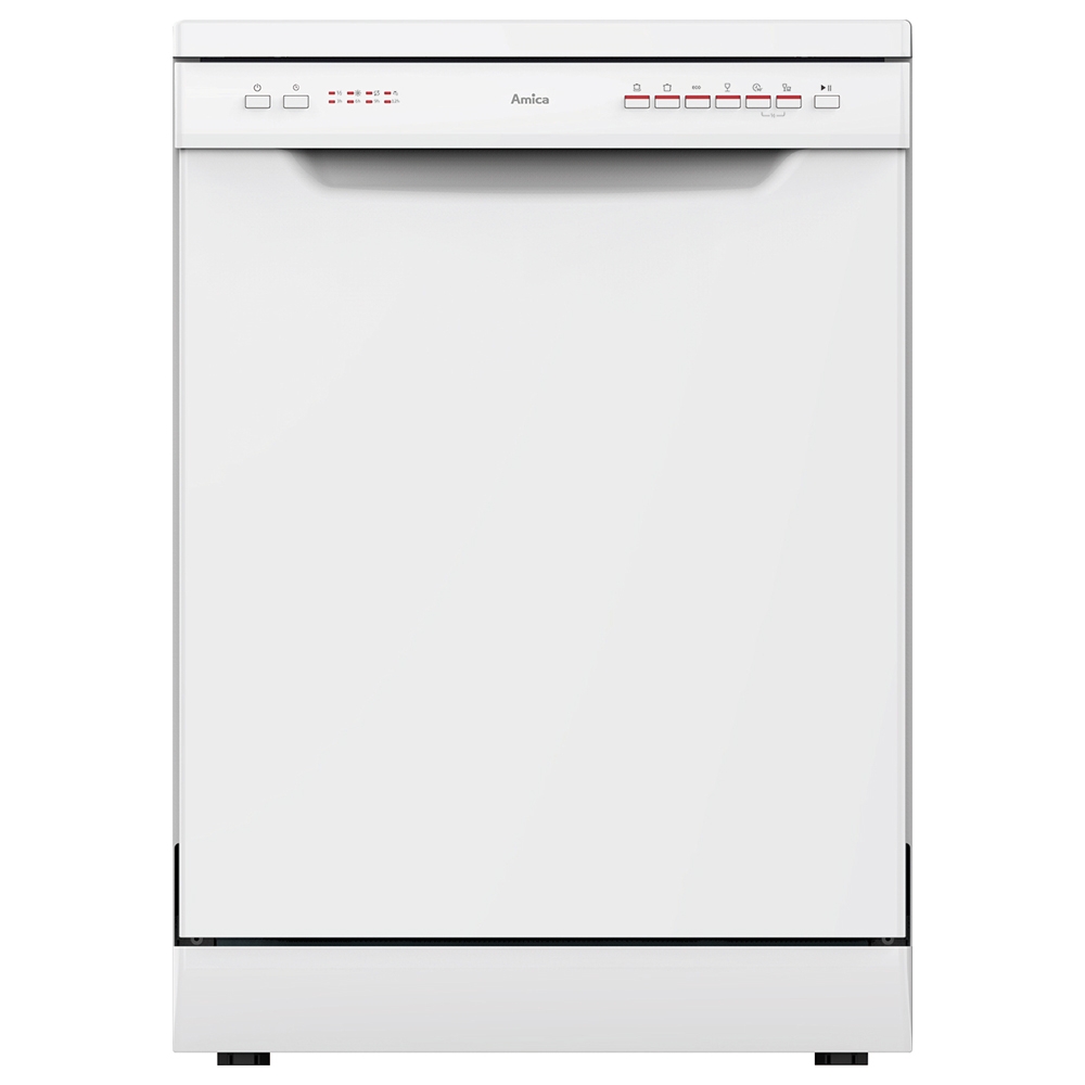 amica zwm696w 60cm freestanding dishwasher in white a++ rating