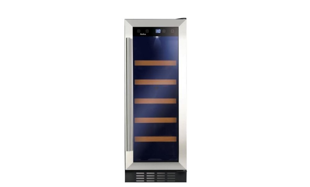 amica awc300ss 30cm wine cooler in stainless steel