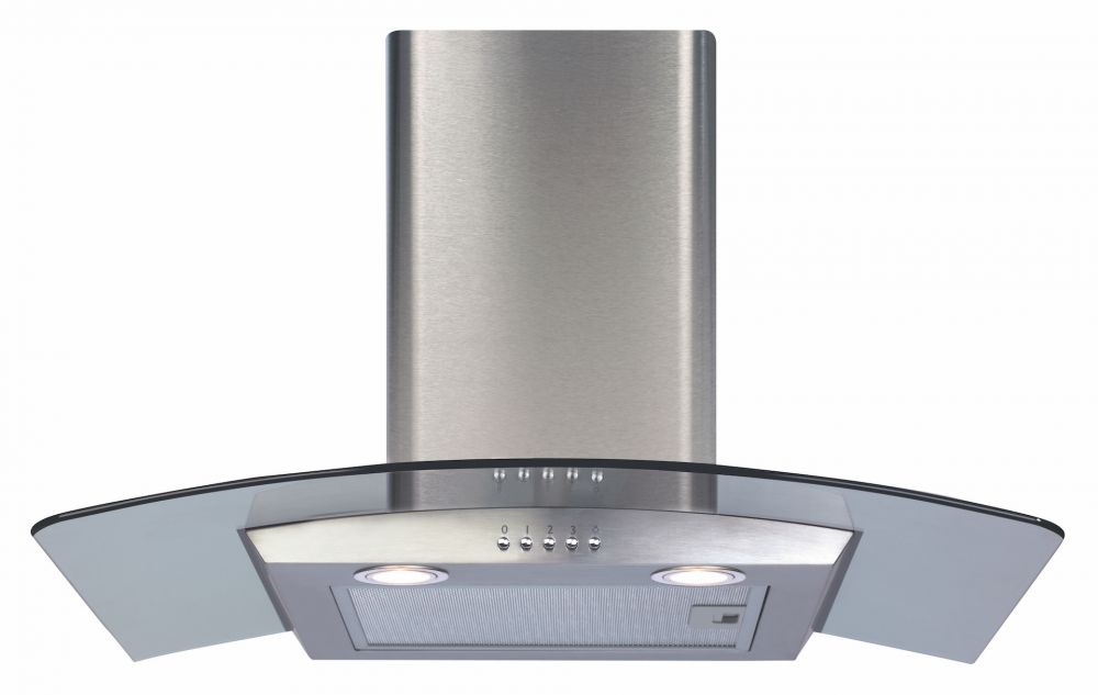 Cda ECP72BL 70cm Curved Glass Cooker Hood in Black