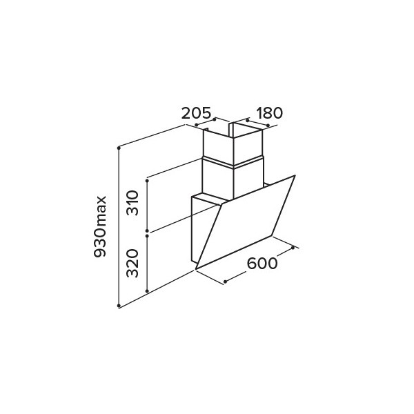 Matrix MXAG60BL 60cm Angled Extractor in Blac