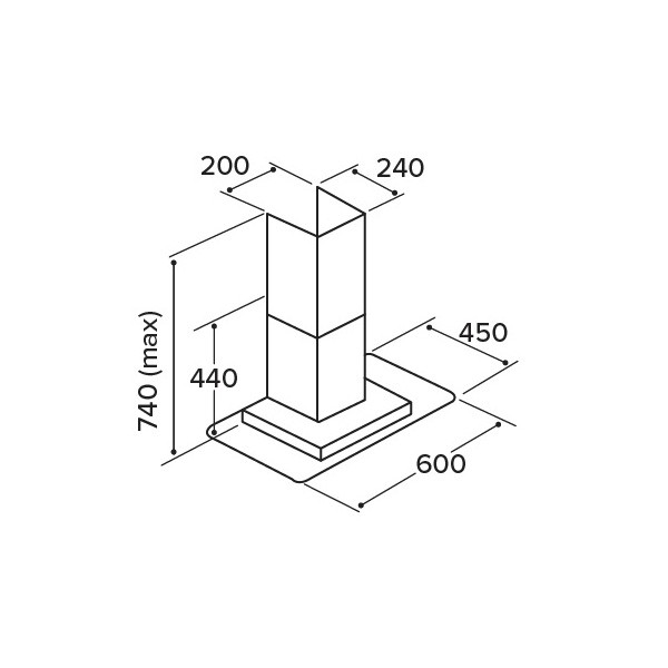 Matrix MXFG60SS Stainless Steel 60cm Flat Gla