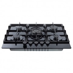 amica agvh7300bl 70cm gas hob on black glass