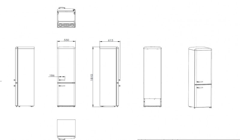 Amica FKR29653C 55cm Fridge Freezer in Cream