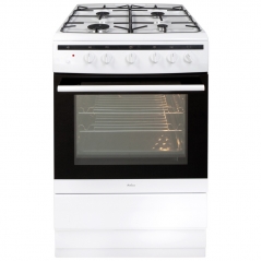 amica 608gg5msw 60cm freestanding gas cooker, white