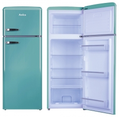 amica fdr2213db 55cm fridge freezer in duck egg blue