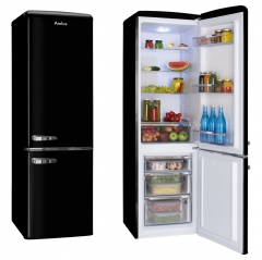 amica fkr29653b 55cm fridge freezer in black