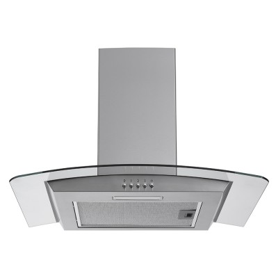 matrix mxcv60ss 60cm curved glass hood in stainless steel