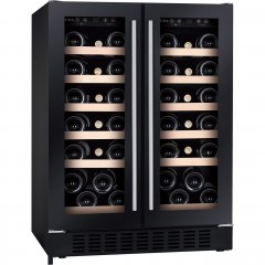 cda wccfo622bl 60cm double door wine cooler in black