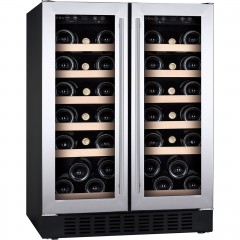 cda wccfo622bl 60cm double door wine cooler in black