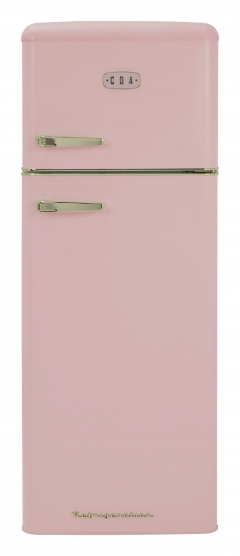 cda betty tea rose retro 55cm freestanding top mount fridge freezer