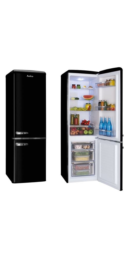 Amica black fridge freezer online