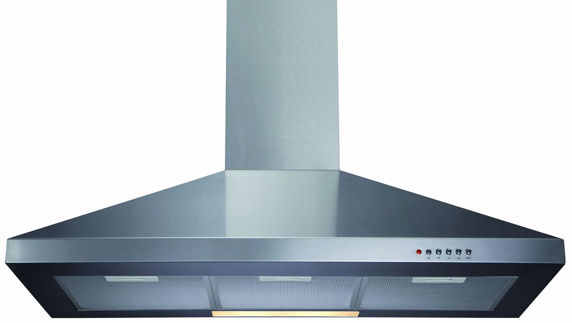 CDA ECH101 100cm Cooker Hood in Black and Stainless Steel (358/580m3hr)